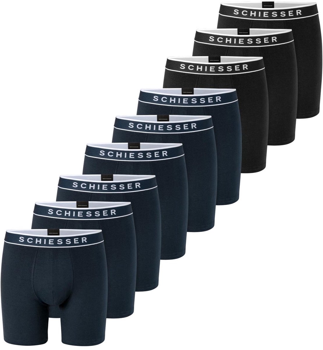Schiesser Heren lang short / pant 9 pack 95/5 Cotton