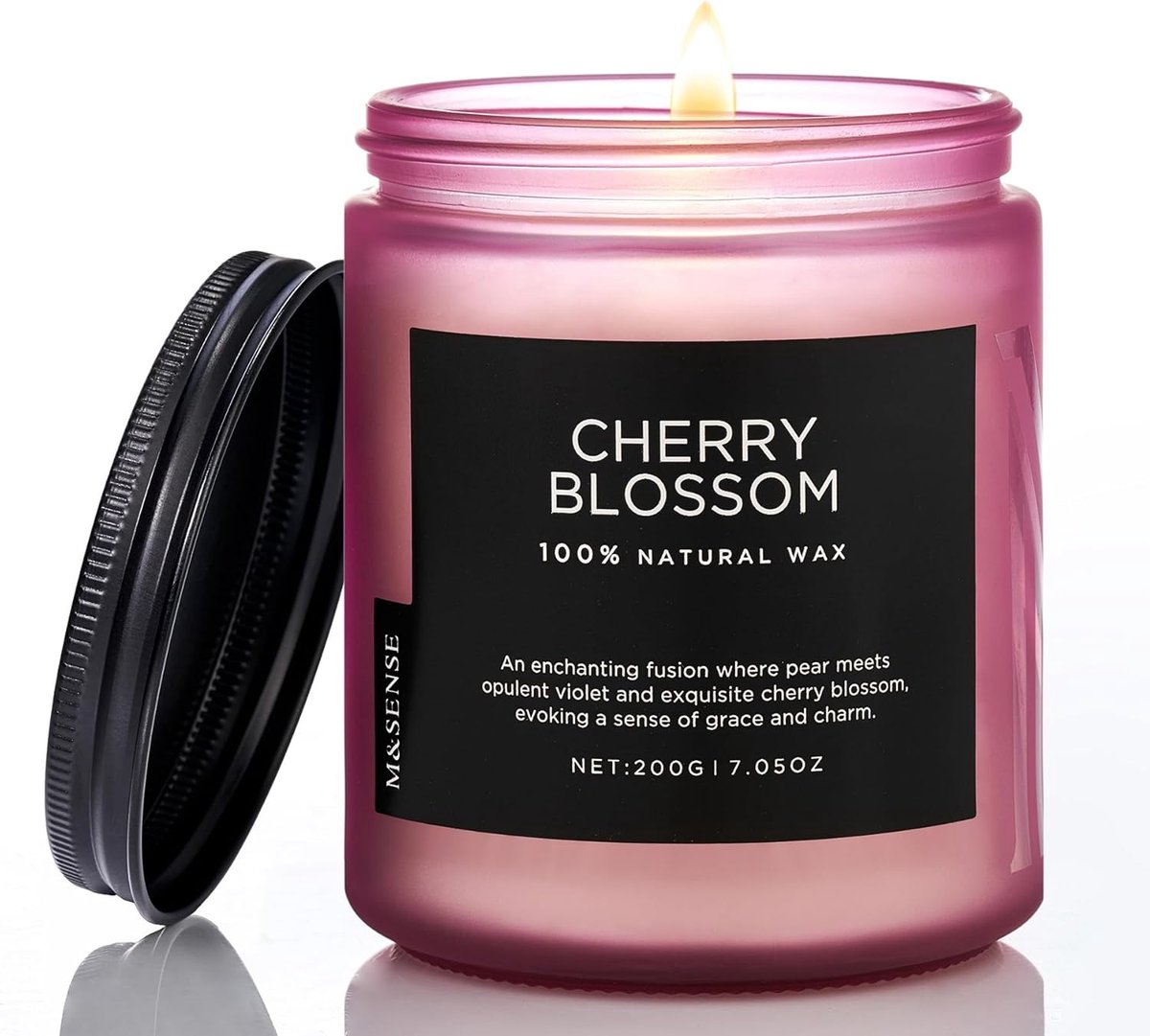 SnelShoppen - Geurkaarsen Cherry Blossom - Sojawas Aromatherapie - 200g - 50U Brandtijd - 