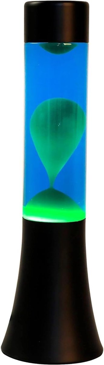 SnelShoppen - Retro Lava Lamp 40 cm - Blauwe/Groene Lava Lamp met Glas Design - Trendy Sfeerlicht voor Woonkamer, Kinderkamer, Feest - 60s Effect