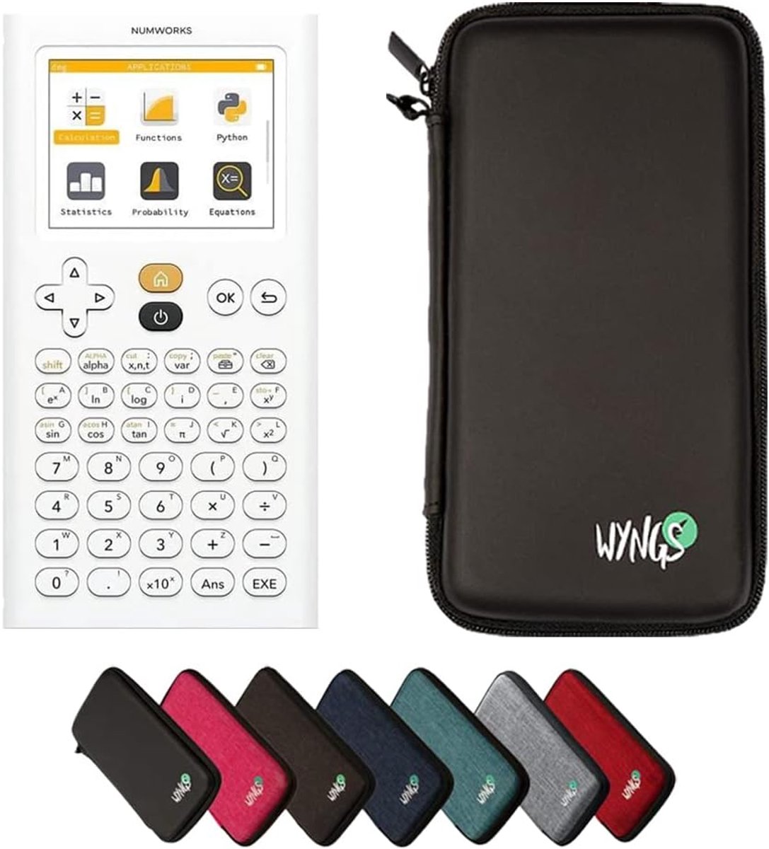 SnelShoppen - CALCUSO Basispakket Zwart met Grafische Rekenmachine voor School, Universiteit en Kantoor - Inclusief Robuuste Beschermcase