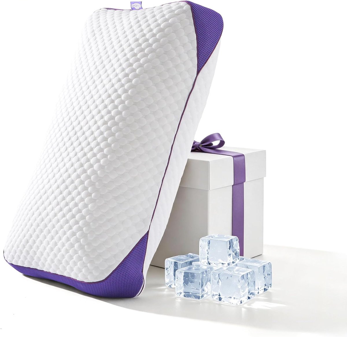 SnelShoppen - BPC Geheugen Foam Kussen 50x75 cm - Ademend, Verstelbaar, Hypoallergeen, Verkoelend, Perfect voor Thuis, Reizen, en Kamperen