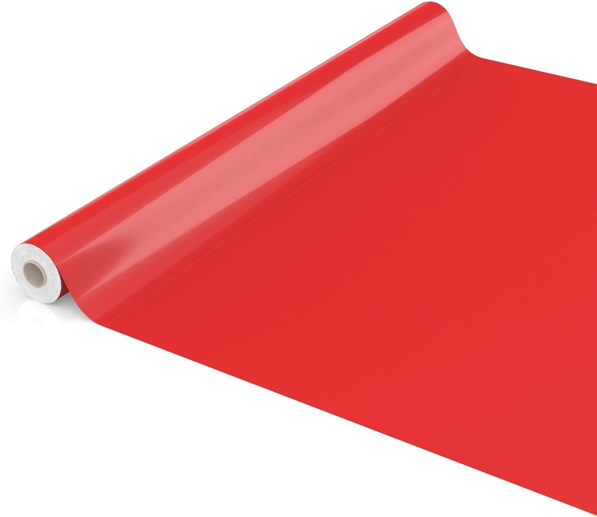 SnelShoppen - Anro Wasbare Tafelkleed Rood Rond 140 cm - Glanzend PVC Coating - Ideaal voor Binnen en Buiten - Tuin, Feest, Keuken - Onderhoudsvriende