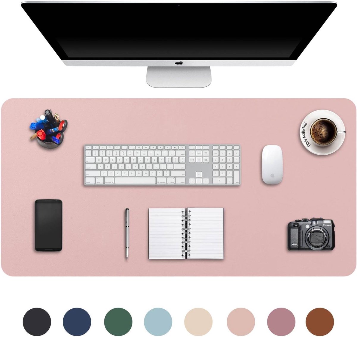 SnelShoppen - Large Extended Mouse Pad XXL Onderhand Desk Leer - Office en Gaming Muismat PU Waterdicht - Non-Slip 90 x 43 cm (Roze)