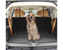 Modenuit Hondenrek – Verstelbaar 91-152 cm – Metaal – Zwart – Opvouwbaar Rek Voor Kofferbak In Auto