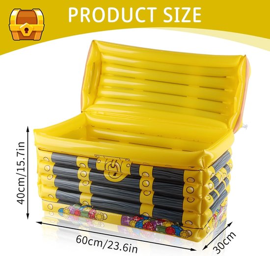 SnelShoppen - Inflatable Palm en Treasure Chest - Grote Opblaasbare Koelbox voor Dranken - Zwembad Bar en Decoratie voor Tuin, Strand en Feestjes van Snelshoppen — afbeelding 3