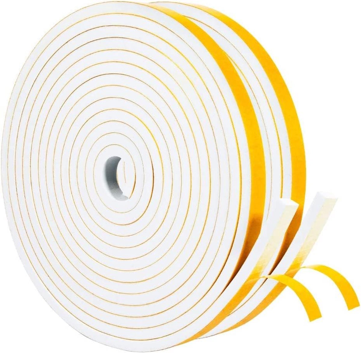 SnelShoppen - Sealing Tape Zelfklevend voor Deuren en Ramen, 6 mm x 6 mm/10 m Foam Tape, Deurafdichting voor Geluiddemping en Isolatie (2 Rollen van 5
