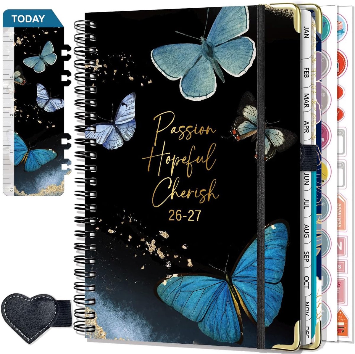 SnelShoppen - NEYSA Agenda 2025 2026 Spiral Weekly Planner A5 met Planning Stickers, Pen Loop en Potloodhouder - School Kalender van Juli 2025 tot Jun