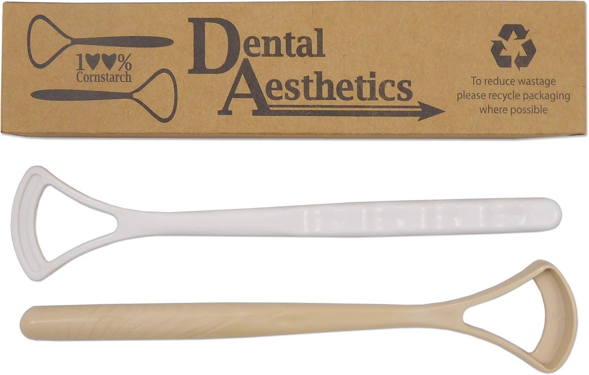 SnelShoppen - Toneschraper Set van 2 - Eco-vriendelijk, Biologisch Afbreekbare Tongschraper van Maïszetmeel - Plasticvrij, Verbeter Oral Hygiene, Kleu