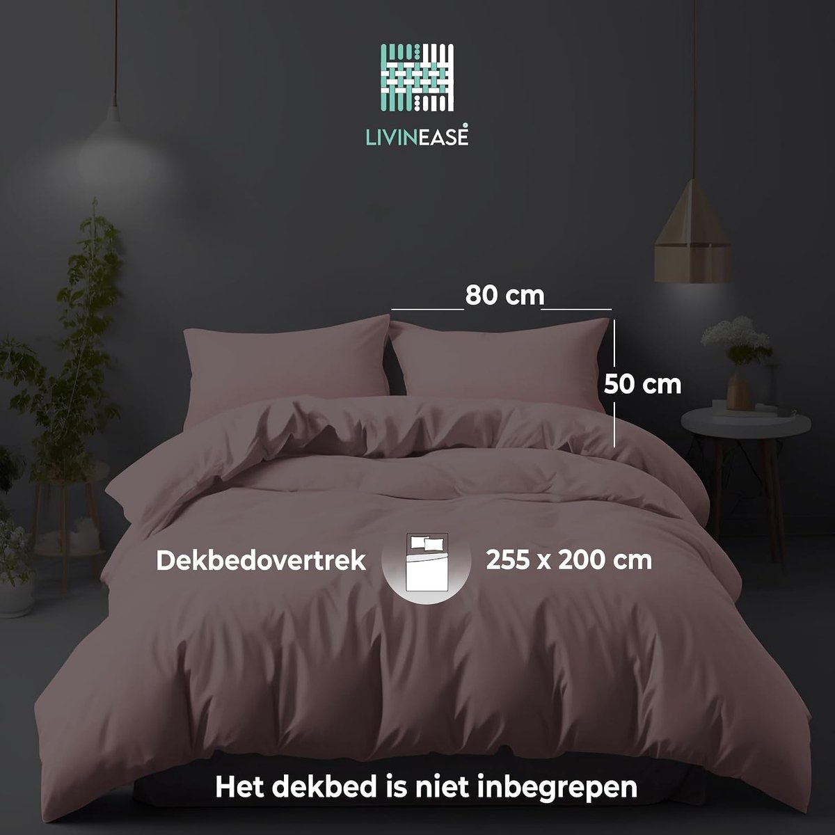 SnelShoppen - Luxe Microfiber Dekbedovertrek Set 255 x 200 cm - 100 GSM Roze Dekbedovertrek met 2 Kussenslopen (50x80cm) - Hypoallergeen, Hotelkwalite