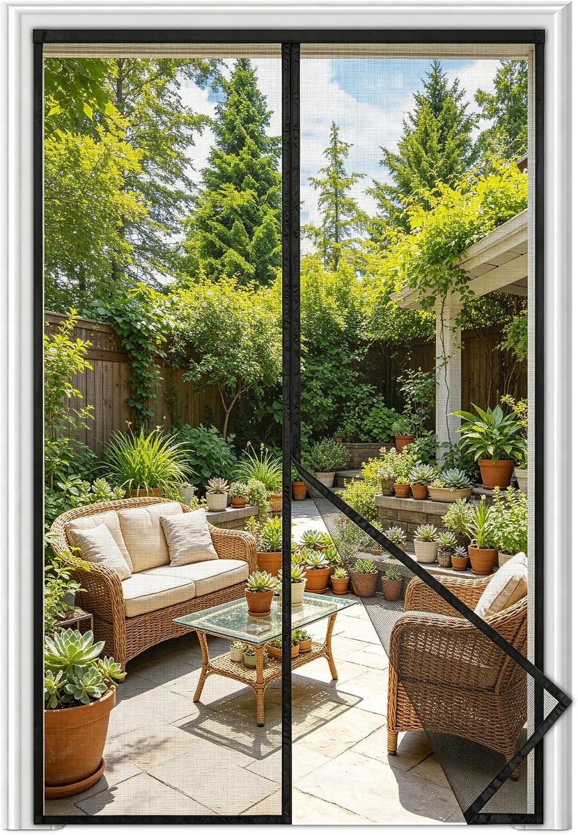 SnelShoppen - Magnetisch Hor Deur 100x210cm - Insectenwerend, Sterke Magneten, Geen Boren Nodig, Ideaal voor Tuin, Keuken, Camping