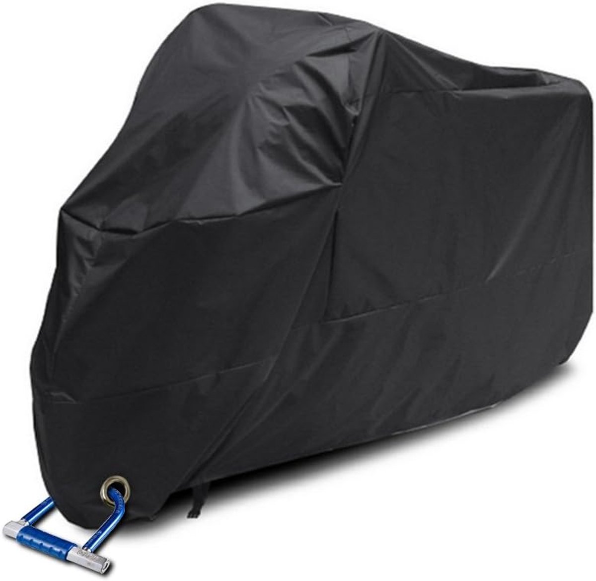 SnelShoppen - Waterproof Motorhoes Scooter Tarpaulin Motor Garage Buiten 190T Motorbescherming Stofdicht 245 x 105 x 125 cm Zwart