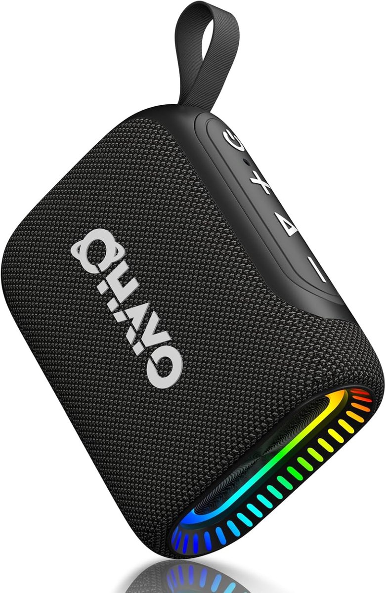 SnelShoppen - Bluetooth Luidspreker Klein met RGB-Licht, Waterdicht IPX7, 24 Uur Batterij, Draagbare Mini Muziekbox voor Feest, Tuin, Camping, iPhone,