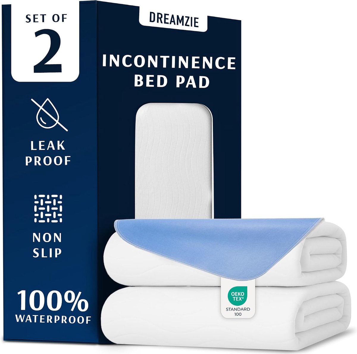 SnelShoppen - Matrasbeschermer 75 x 90 cm - Waterdicht, Absorberend en Wasbaar - 2 Stuks Matrashoes voor Incontinentie, Kinderen, Ouderen, Bed, Campin