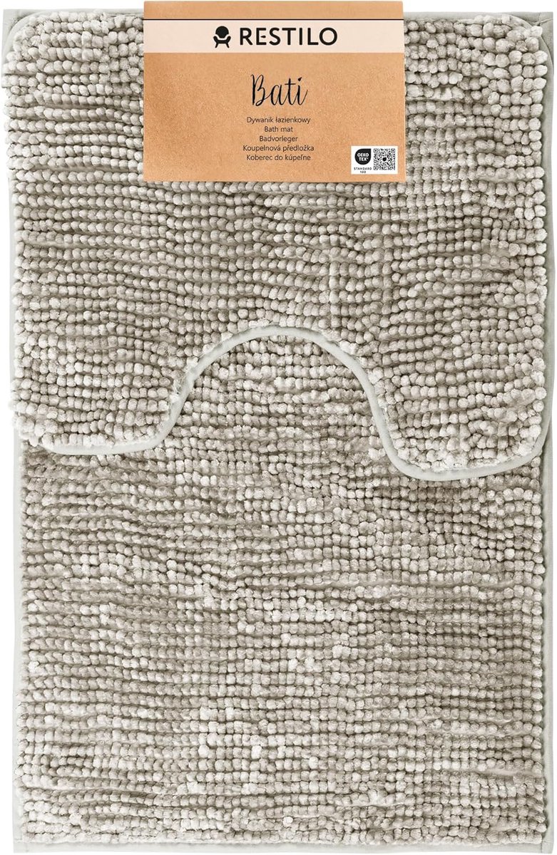 SnelShoppen - Badmatten Set 2-delig 50 x 80 cm + 40 x 50 cm Extra Zacht Waterabsorberend Antislip Badkleed Beige voor Badkamer, Douche, Toilet