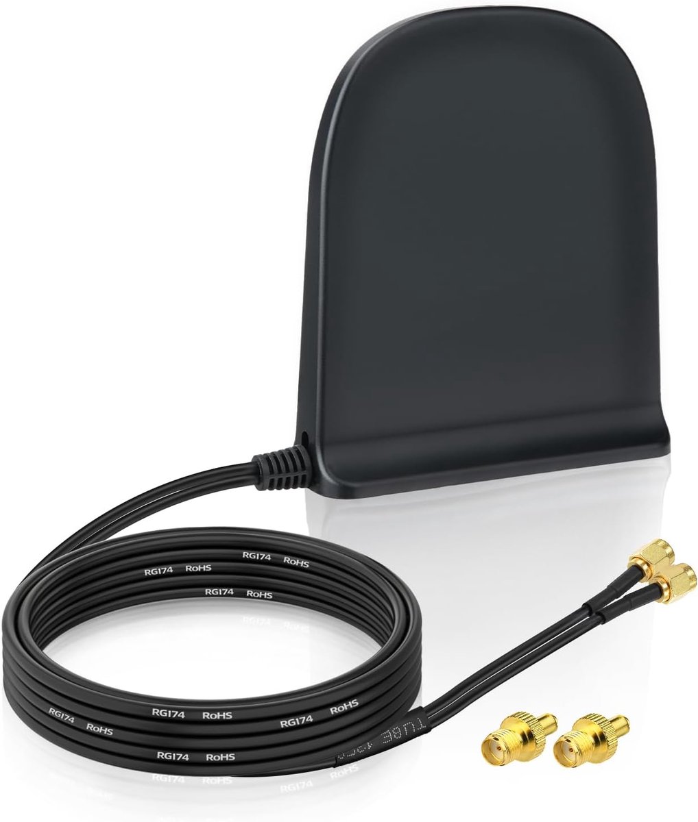 SnelShoppen - 5G LTE 4G Antenne 10dBi SMA Stekker Dual Band Mimo Antenne met Magnetische Voet Omnidirectionele Antenne + 2m Kabel voor Mobiele Hotspot