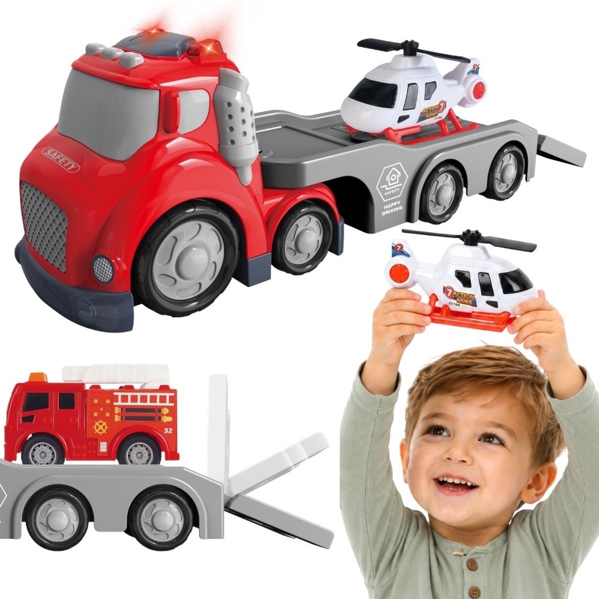 Woopie Red Fire Department City Truck Geluids- en lichteffecten - UNI