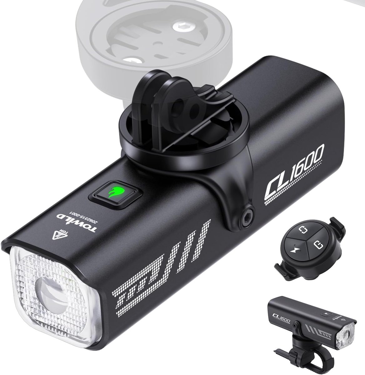 SnelShoppen - Fietsverlichting Set - 1600 Lumens Oplaadbare Voorlicht voor Fiets - IPX6 Waterproof - 5 Verlichtingsstanden - MTB en Wegfiets - Inclusi