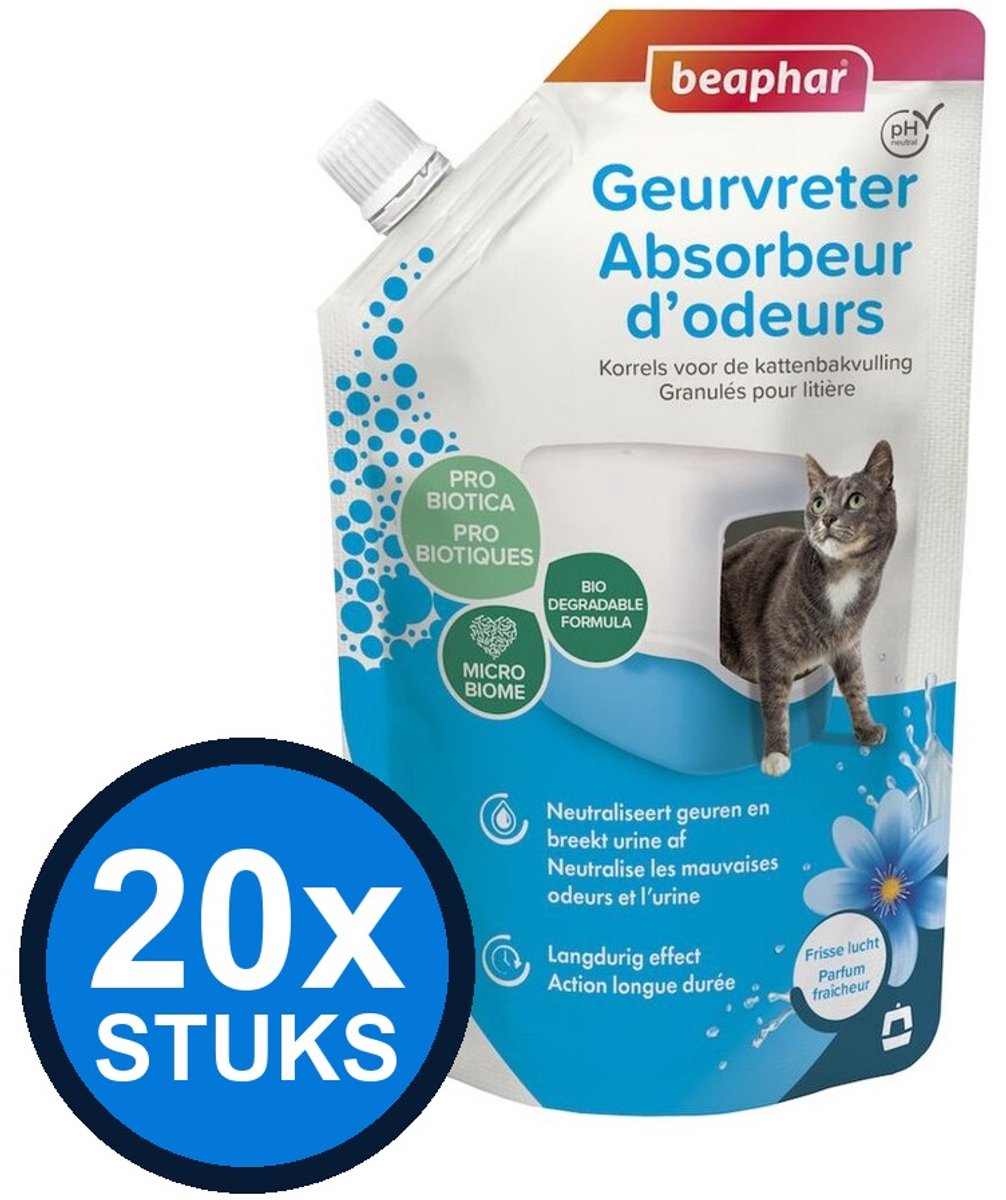 20x Beaphar - geurvreter kattenbakreiniging 400gr - Dierenverzorging