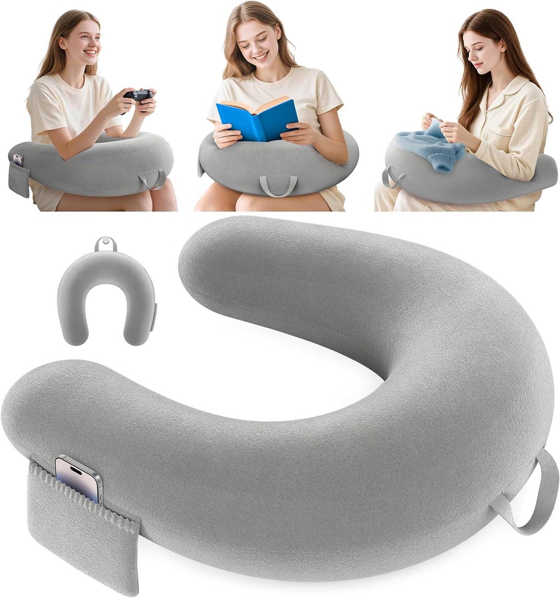Gaming Kussen - Lees Kussen - Ontspannen Zitten - Ergonomische Armsteunen - Niet Gespecificeerd - Grijs