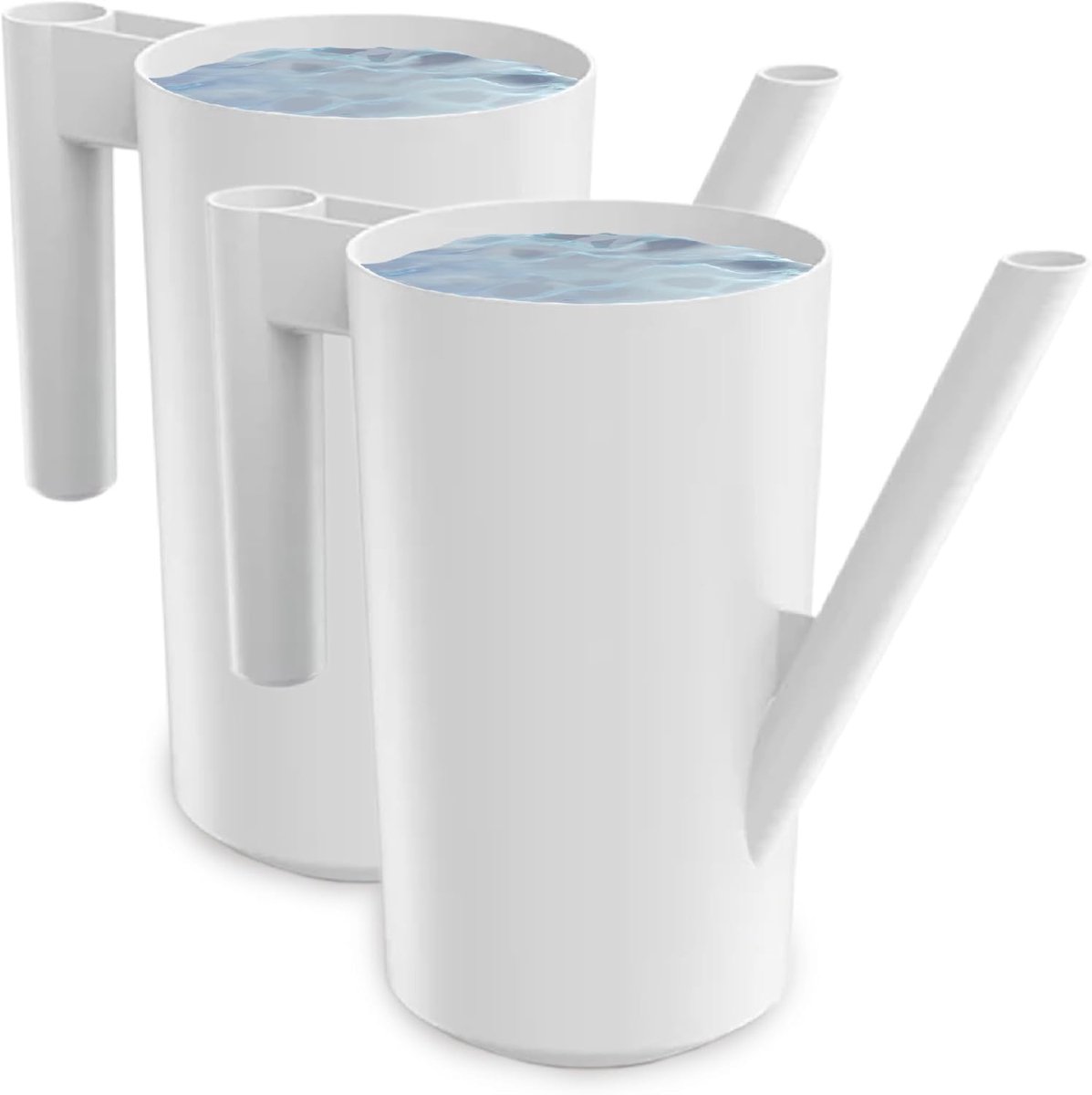 SnelShoppen - Gieter 2,0 liter voor Huis & Tuin - Stevige Kunststof Waterkan - Eenvoudig Bewateren van Bloemen, Planten en Kamerplanten - 2-Pack Wit