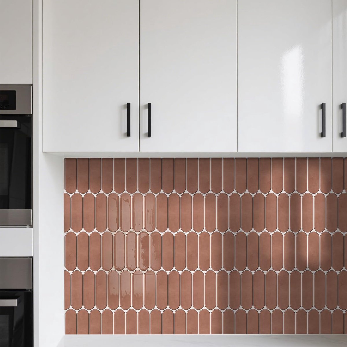 SnelShoppen - 10 Vellen 30cm/12inch Caramel Bruin 3D Zelfklevende Muurtegelstickers, Waterdichte Decoratieve Stickers voor Keuken en Badkamer, Eenvoud