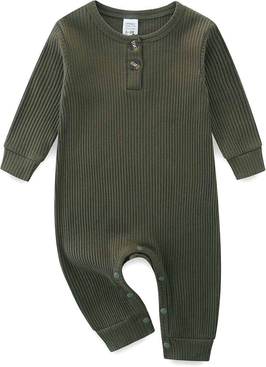 SnelShoppen - Rompertje voor baby's jongens en meisjes, lange mouwen, kinderpyjama, ademend materiaal, ideaal voor elke gelegenheid