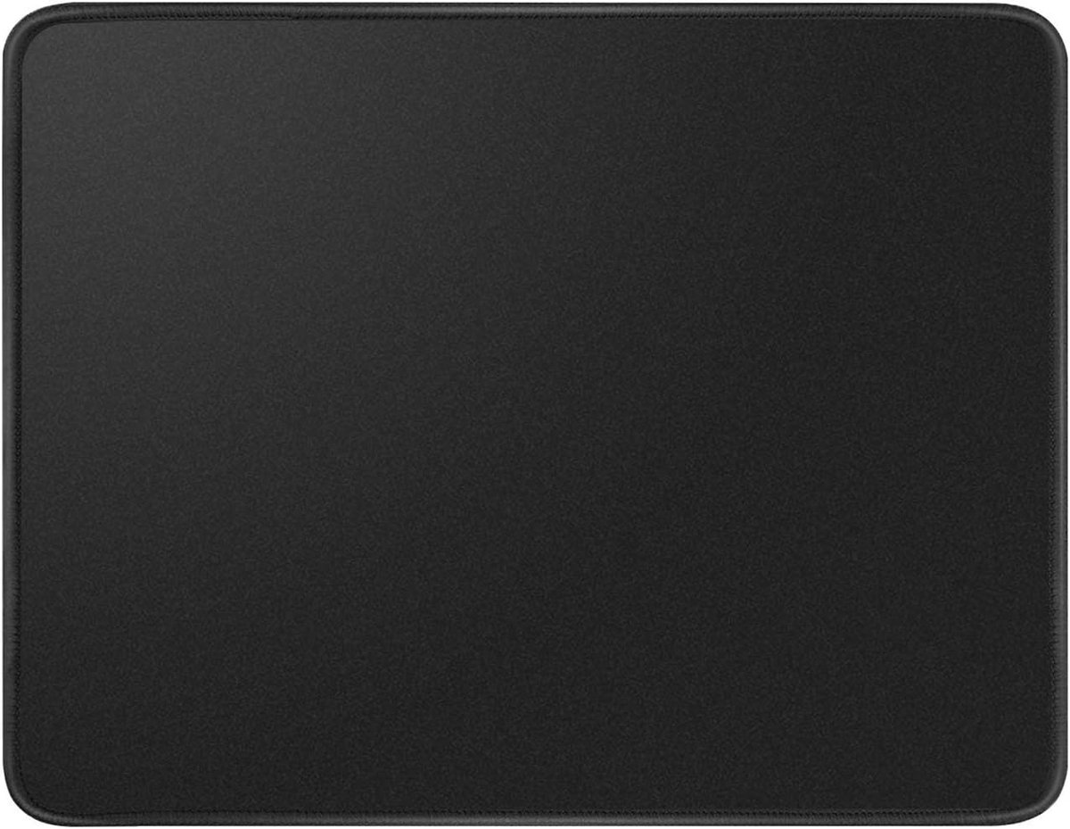 SnelShoppen - Muismat met Gestikte Rand, Antislip Rubber Basis, Waterdicht en Getextureerd, 260x210x3mm, Zwart voor Gaming, Kantoor en Thuisgebruik