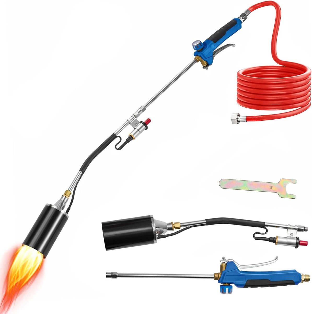 SnelShoppen - Propaangzaklamp Onkruidbrander 1.200.000 BTU met Turbo-Trigger en 3 m Slang - Vlamwerper voor Onkruid, Dak, IJs en Sneeuw