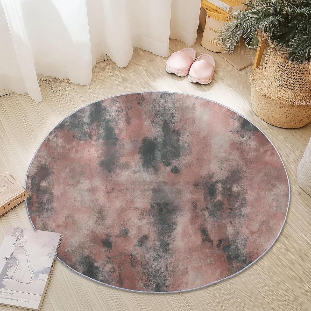 Rond Vloerkleed - Zacht Tapijt - Woonkamer Decoratie - Antislip Onderkant - 100 cm Diamete