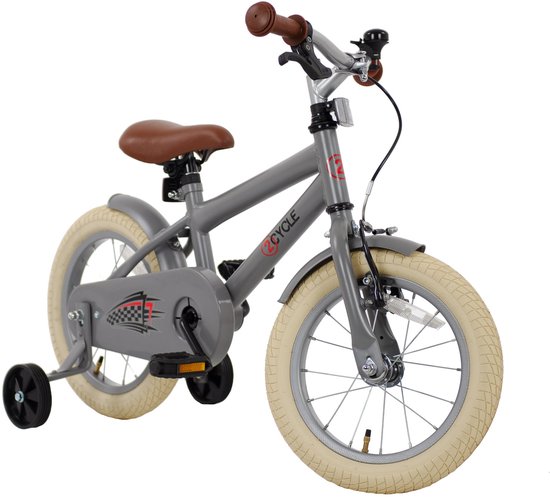 2Cycle BMX kinderfiets 14 inch (3 tot 5 jaar) voor jongens mat-grijs van 2Cycle — afbeelding 4
