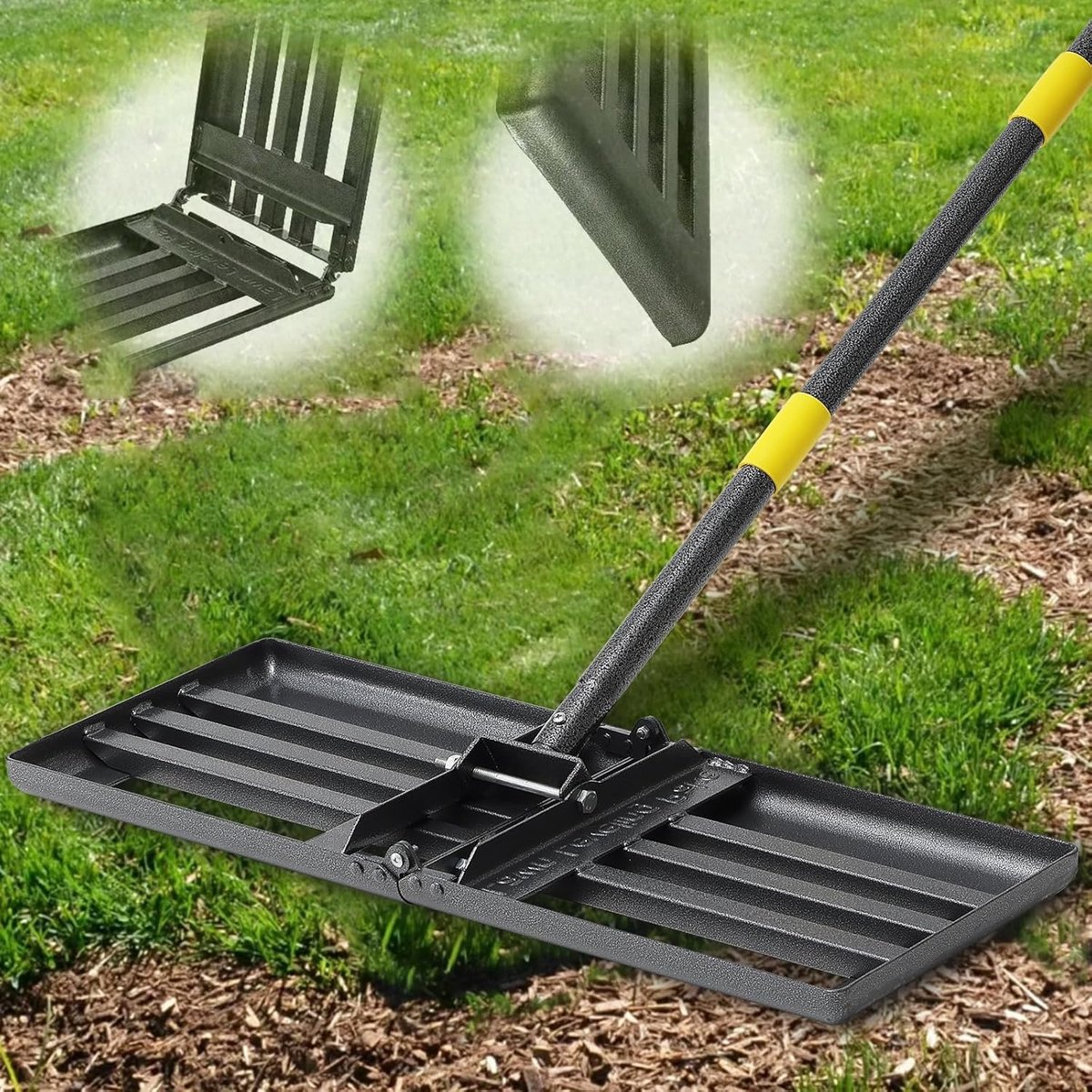 Thijox - Gazonhark, Gazon-Nivelleringshark, Metaal, 157 cm, Golf, Tuingras, Oppervlaktegereedschap, Rake voor Gazon, Gazonvlakvlakker, Roestvrij Staal