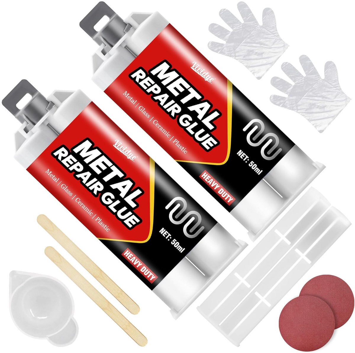 SnelShoppen - Epoxy Lijm voor Metaal - 100 ml Twee-componenten Extra Sterke Metaallijm - Perfect voor Repareren en Lijmen van Metaal, Aluminium, Kunst