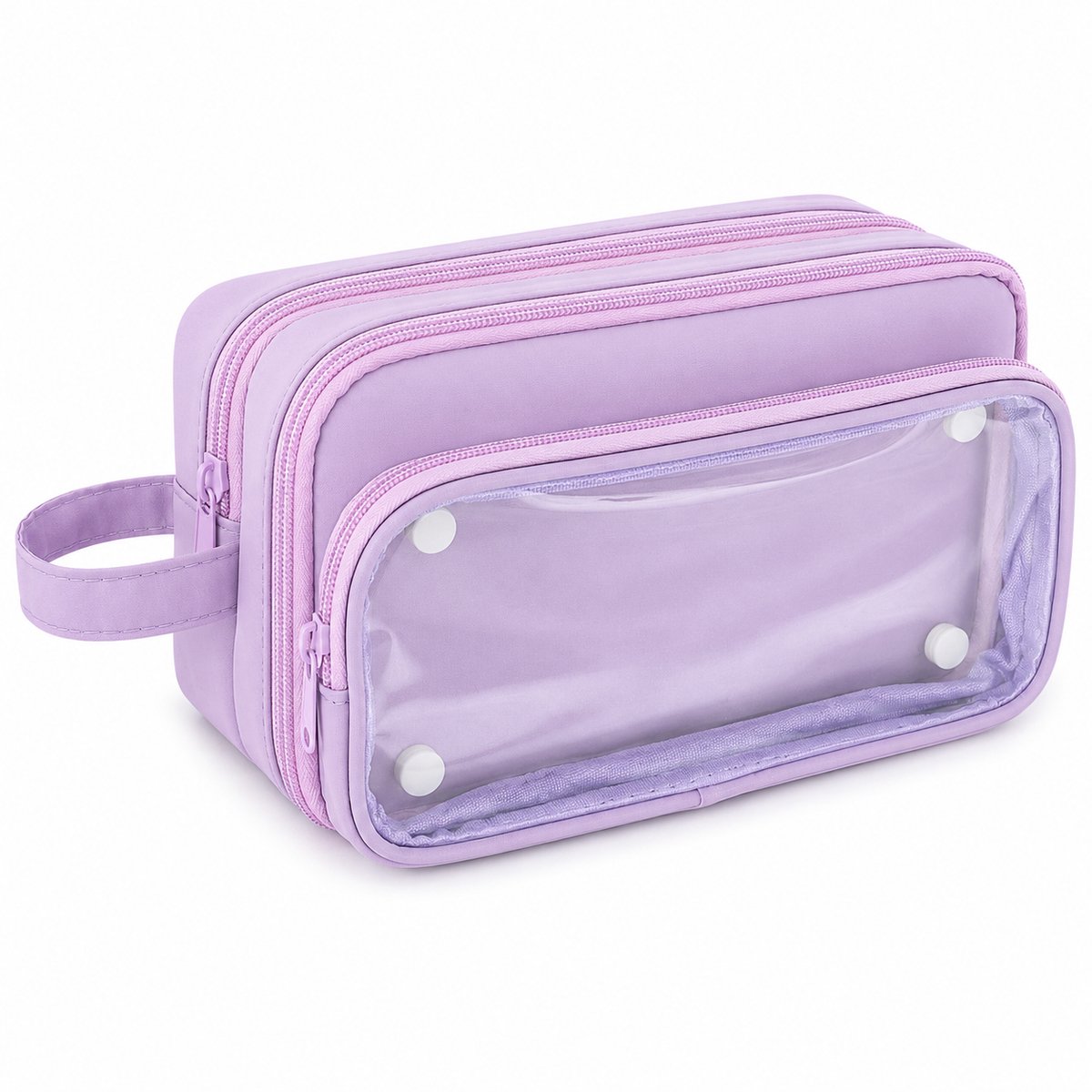 Grote Etui met 10 Compartimenten - Afneembare Pennenzak voor School - Multifunctionele Organizer voor Studenten - Make-up Tas - Paars