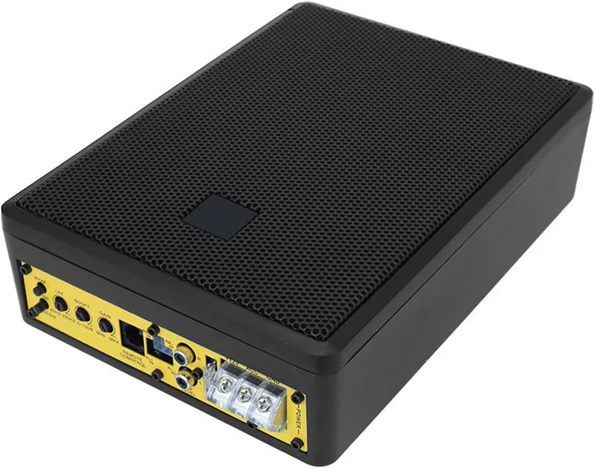 SnelShoppen - Actieve Auto Subwoofer 1000W - Compacte Onderstoel Subwoofer met Geïntegreerde Versterker - Zwarte Gesloten Subwoofer voor Diepe Bas en