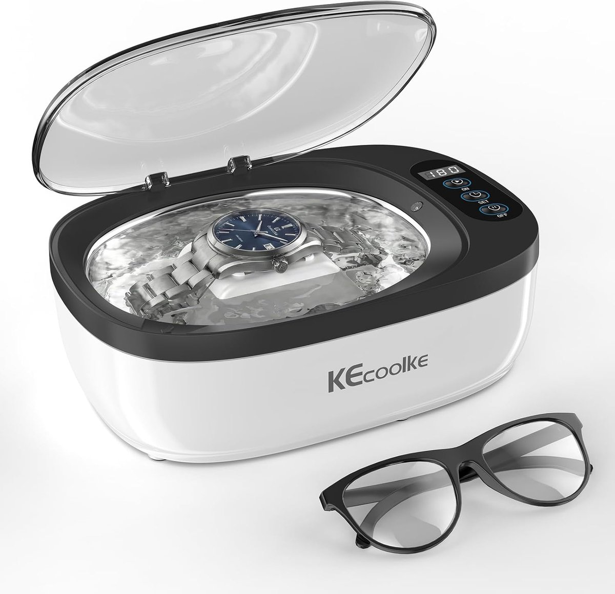 SnelShoppen - Ultrasonic Cleaner 750 ml - Digitale Timer - Ideaal voor Brillen, Ringen, Munten, Sieraden en Meer - Effectieve Reiniging