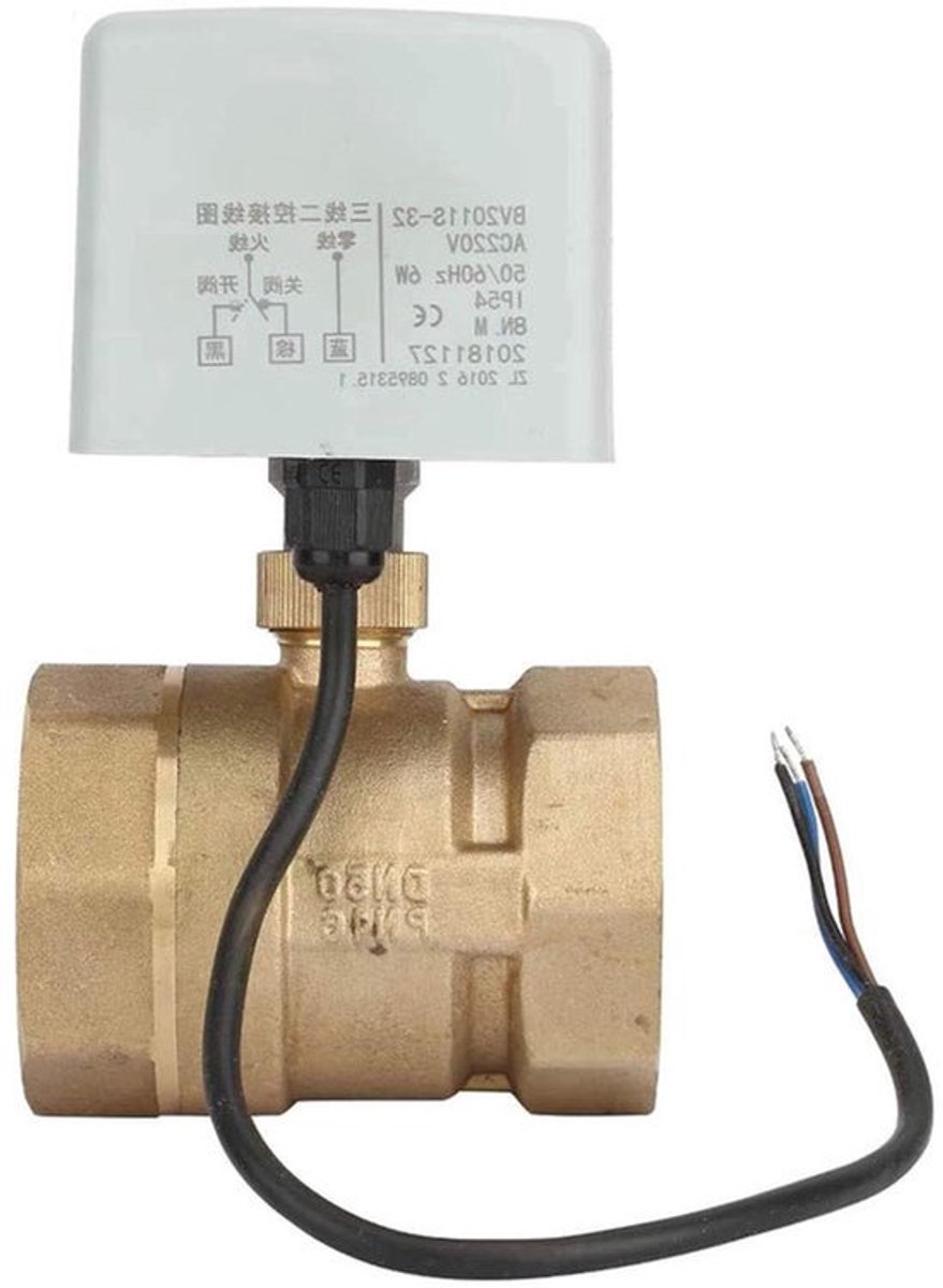 2 Inch Gemotoriseerde Kogelkraan DN50 AC 220V 2-Weg 3-Draads Messing Elektrische voor Verwarming/Ventilatie/Airconditioning/Koeling/Ect.