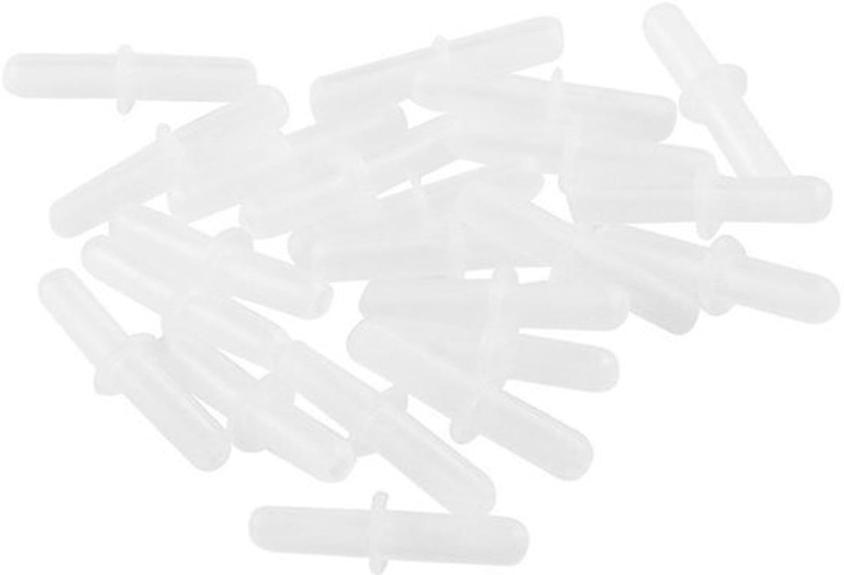Aquarium Plastic Luchtventiel Aansluiting Inline Tuinleidingen - Wit - 22 Stuks