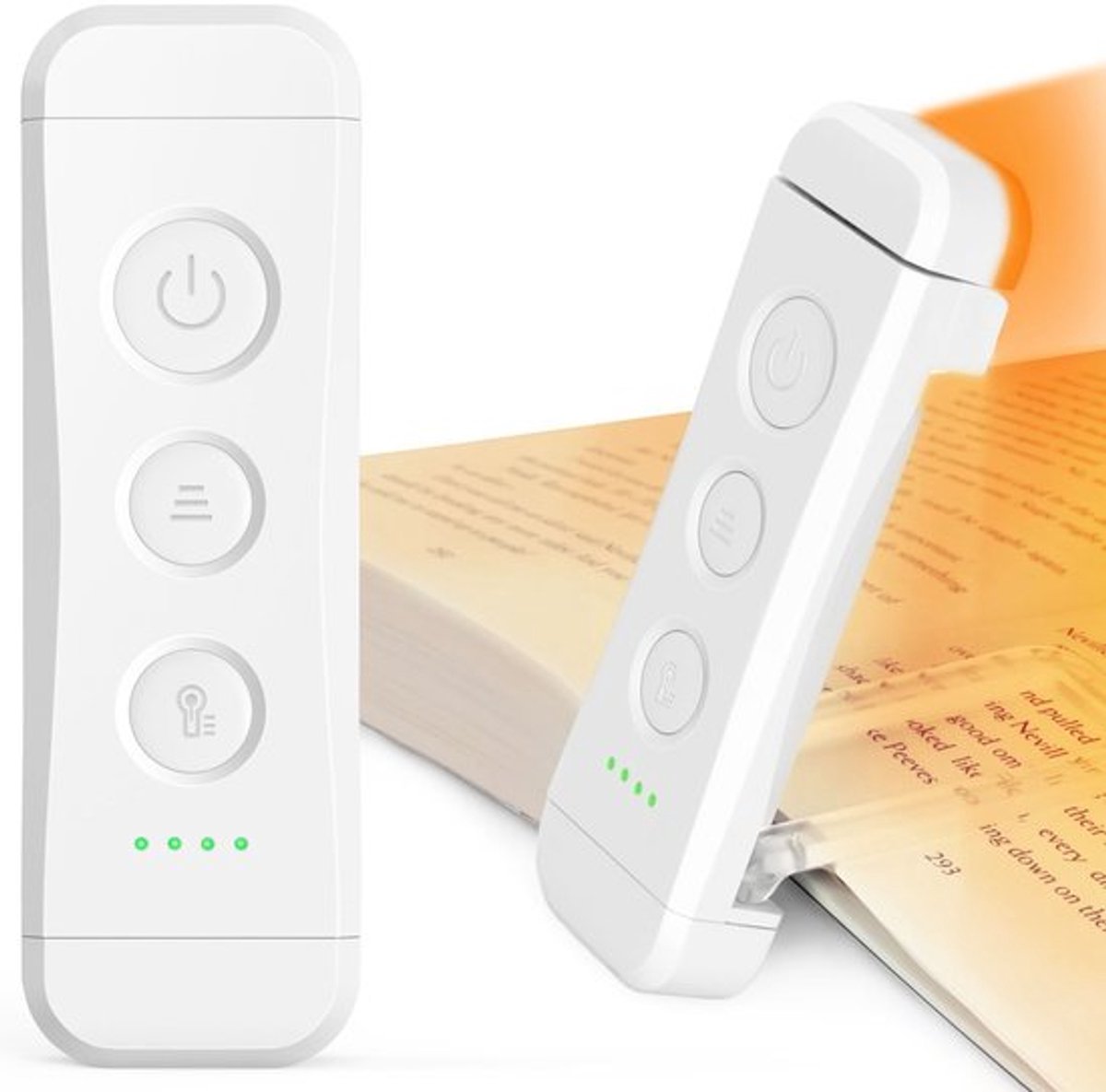 USB-oplaadbare leeslamp, draagbare LED-leeslamp met clip, perfect om in bed te lezen - wit