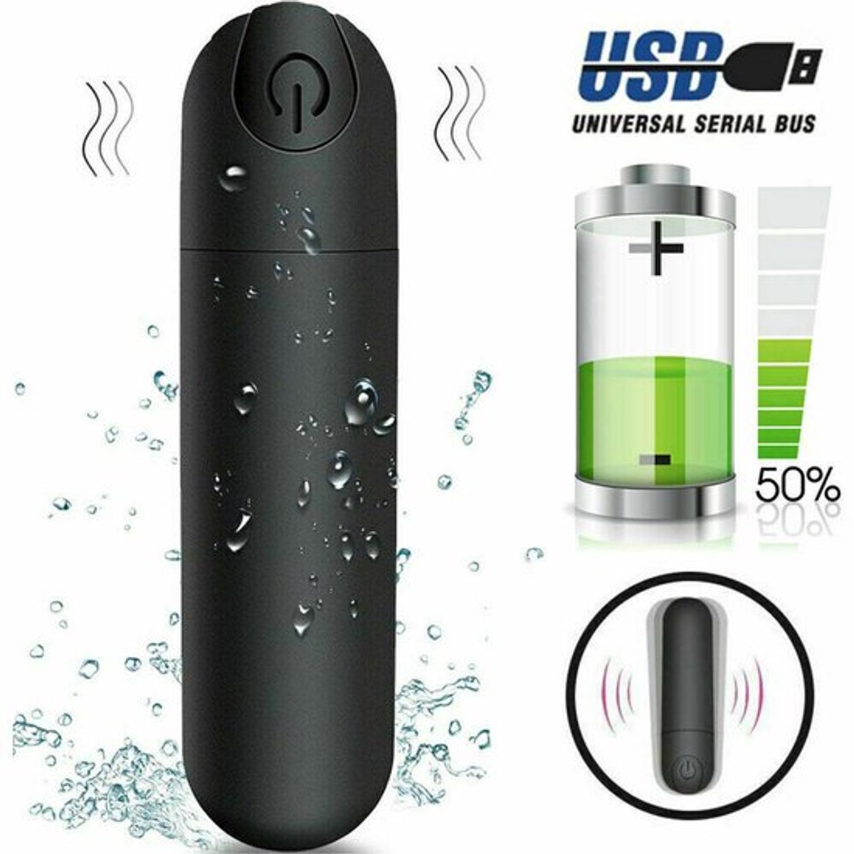 Kogel met meerdere snelheden, vibrerende anale G-spot massage-stick voor vrouwen