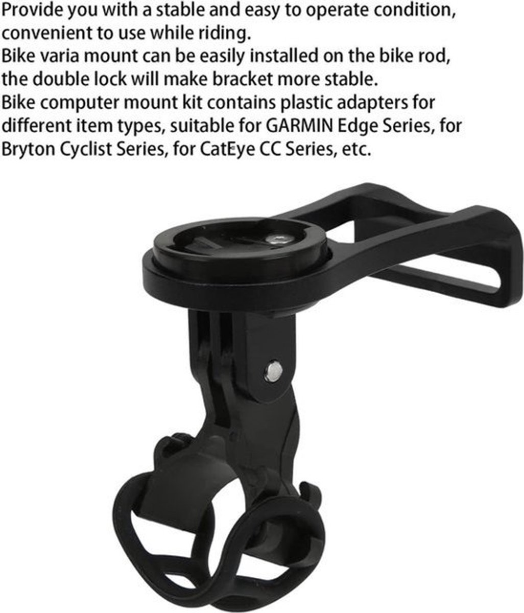 Fietscomputer Houder CNC Alu Out Front GPS Extended Mount voor Fietscomputer (zwart)