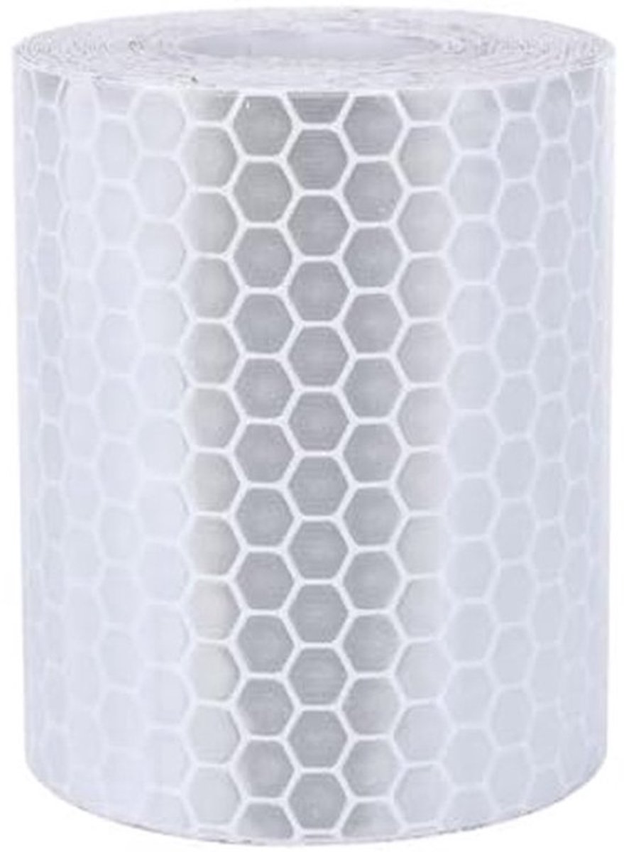 Reflecterend Plakband 5 cm x 10 m - Waterdicht en Hoge Zichtbaarheid - Zelfklevend Wit