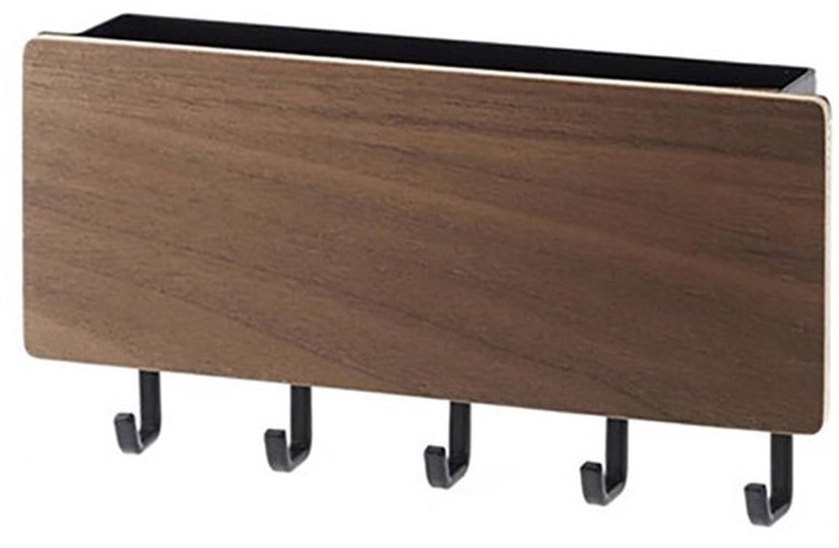 Magnetisch wandopbergrek -Sleutelhaak en opbergvakje -staal +Hout