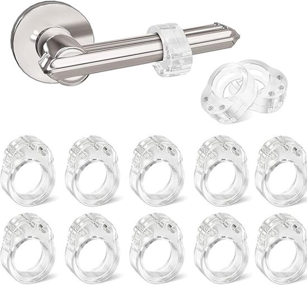 Deurklink Buffers - 12 stuks - Deurstopper - Deurbuffer - Flexibele Muurbeschermers - Transparant - Stootdoppen - Deurklink bescherming