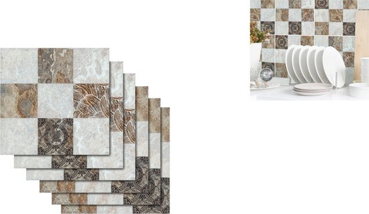 Plaktegels- Set van 30 - Keuken - Badkamer- Eenvoudig aanbrengen of verwijderen - 20×20cm