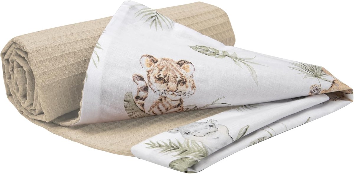 SnelShoppen - Babydeken 100% Katoen Waffle 75x100 cm Multifunctionele Cuddly Deken Zacht en Delicaat Voor Stroller, Crib en Reizen