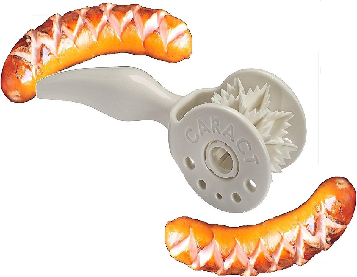 SnelShoppen - BBQ Accessoire Cederhouten Rollau voor Perfecte Grillworst en Sausages - Ergonomisch, Hoogwaardige Kunststof, Vaatwasserbestendig - Idea