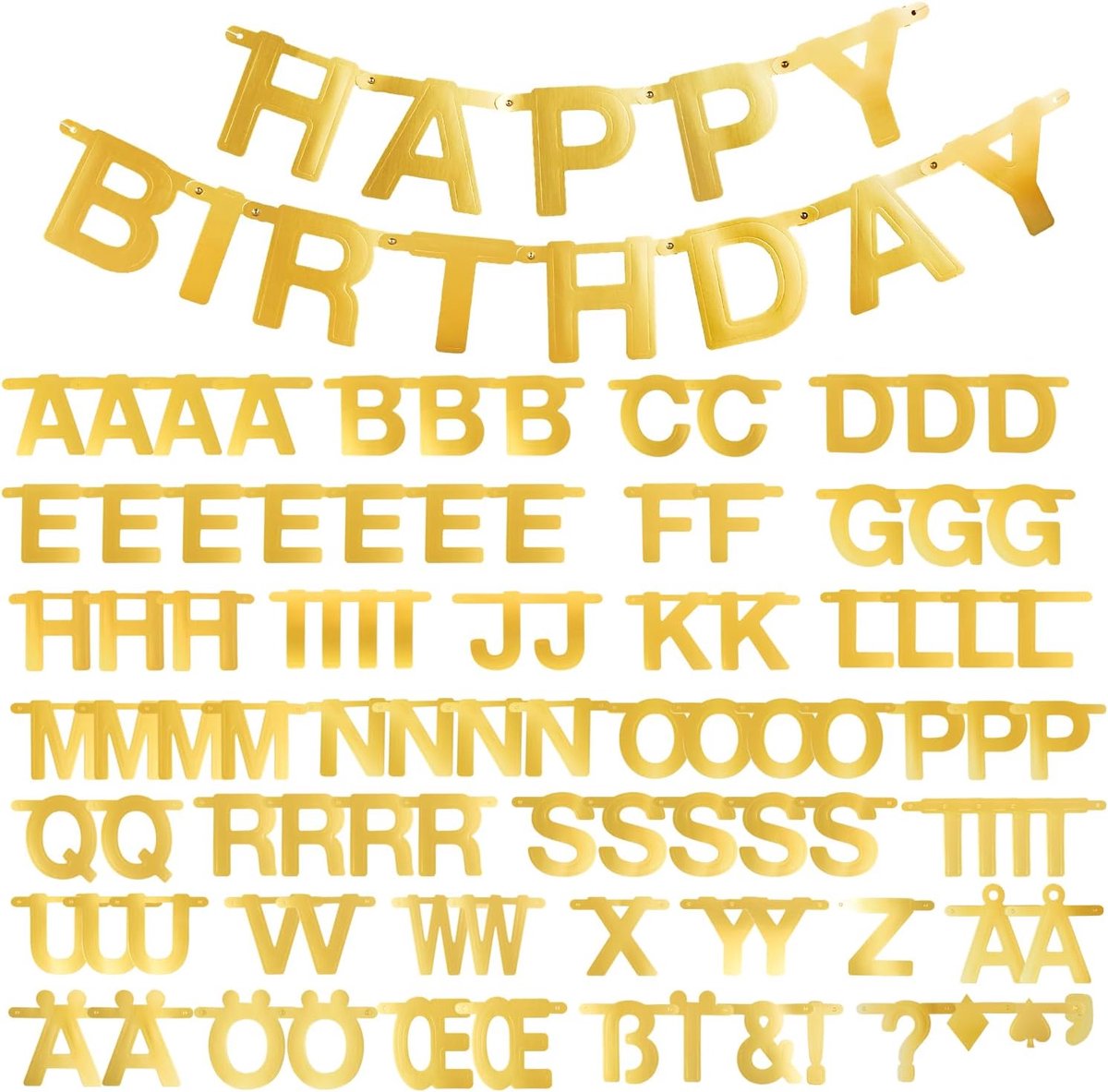 DIY Slinger Set - Letter Banner - Feest Versieren - Herbruikbare Letters - 146 Stuks - Goud