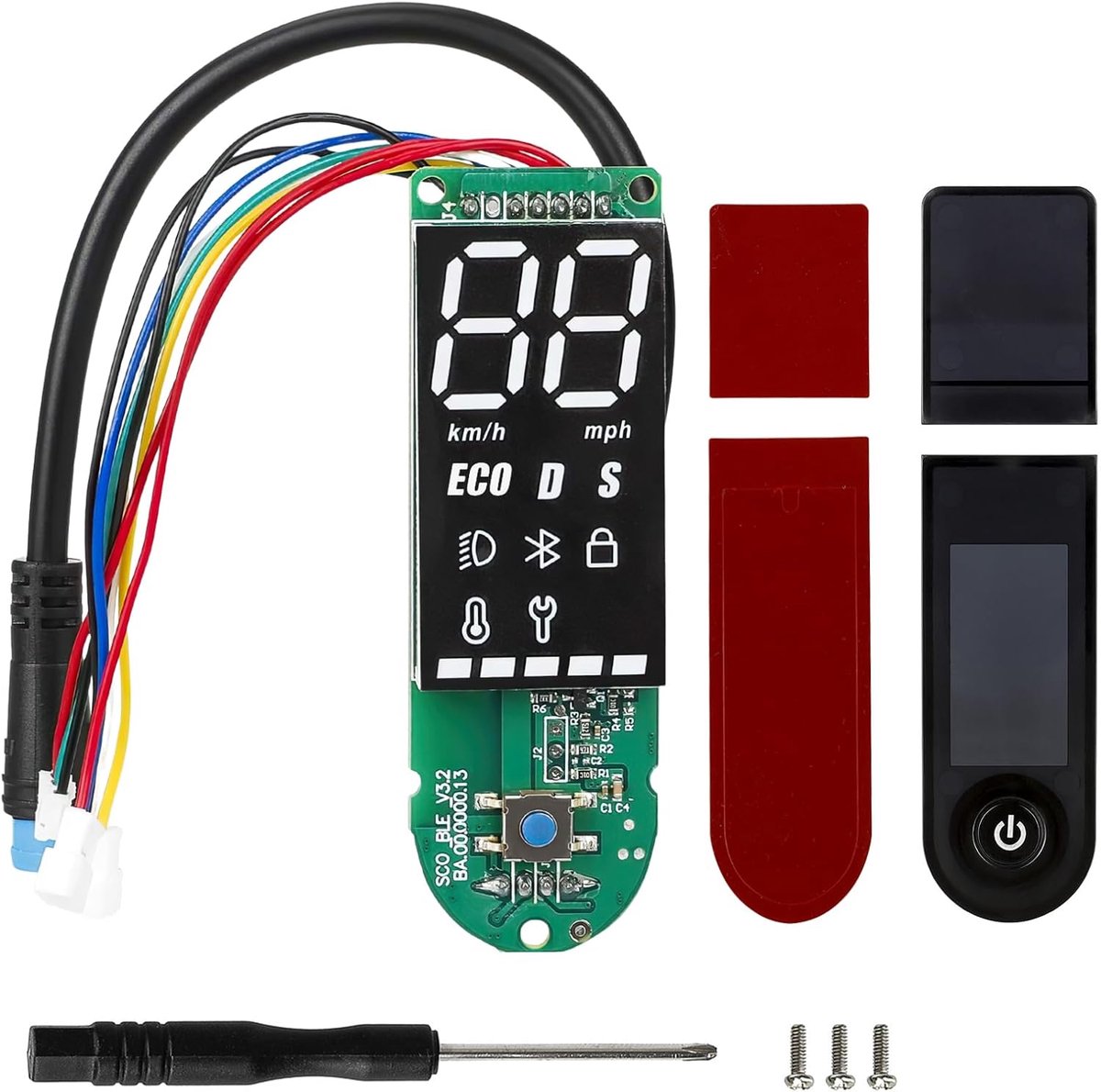 SnelShoppen - Elektrische Step Dashboard voor E-scooter, Duidelijk Display, Bluetooth, Printplaat, Vervangingsonderdeel voor Xiaomi 1S, Afdekking, Com