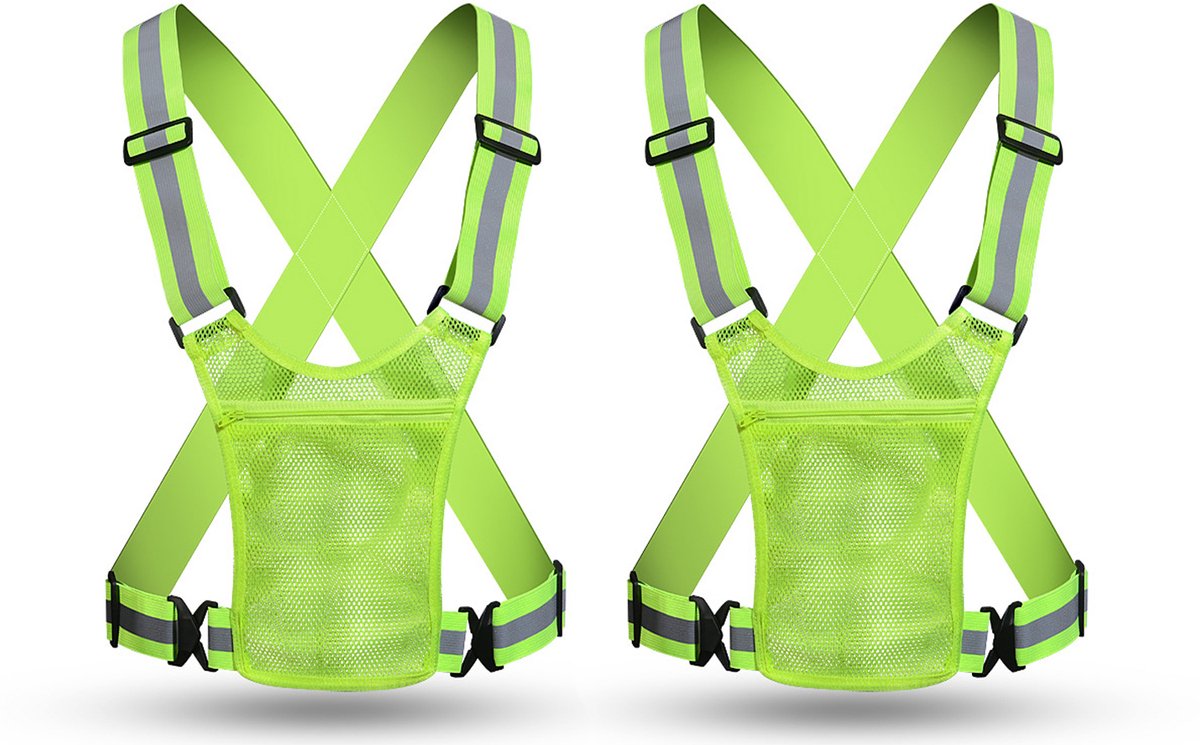 Reflecterend Fietsvest - Hoge Zichtbaarheid - Veiligheidsjack met Mesh & Zak - voor Outdoor Sport, Fietsen, Hardlopen