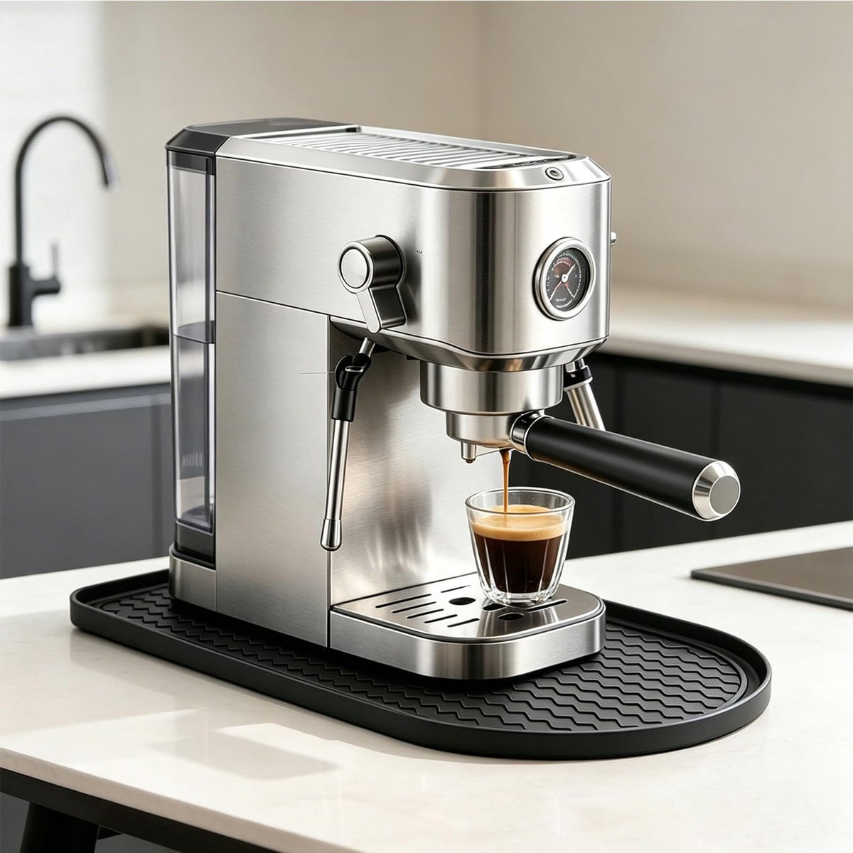 Solidchoice - Siliconen Mat voor Koffiezetapparaat met Antislip en Verhoogde Randen